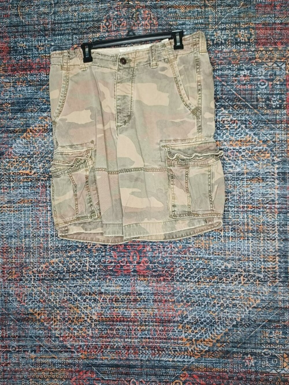 Vintage Y2K Abercrombie Fitch mens distressed buttonfly military cargo shorts 33